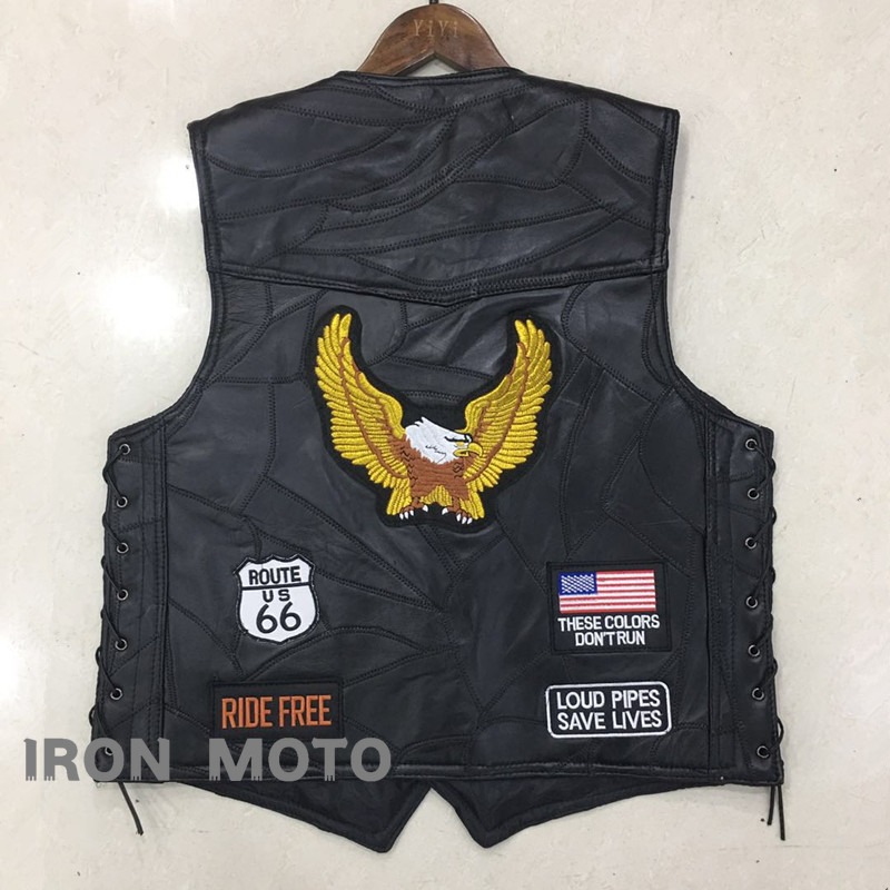 Motorcycle Gear Vest - NOVO Colete Masculino de Couro para