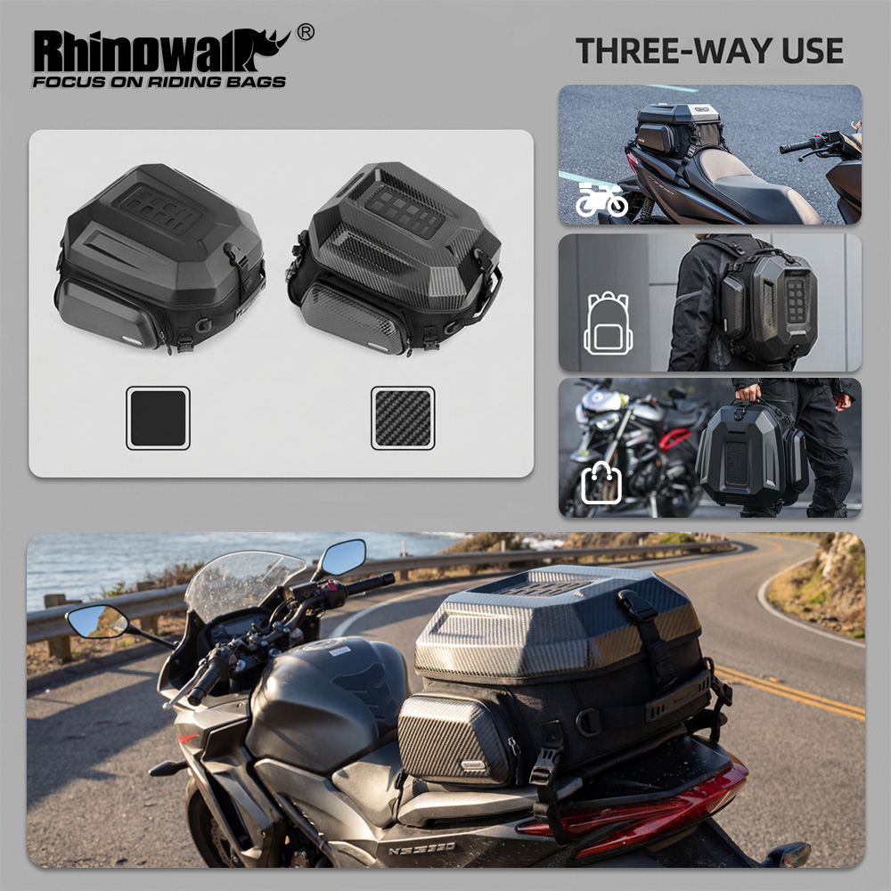 Motorcycle Gear Warehouse - Bolsa Traseira para Motocicleta Rhinowalk, Impermeável,