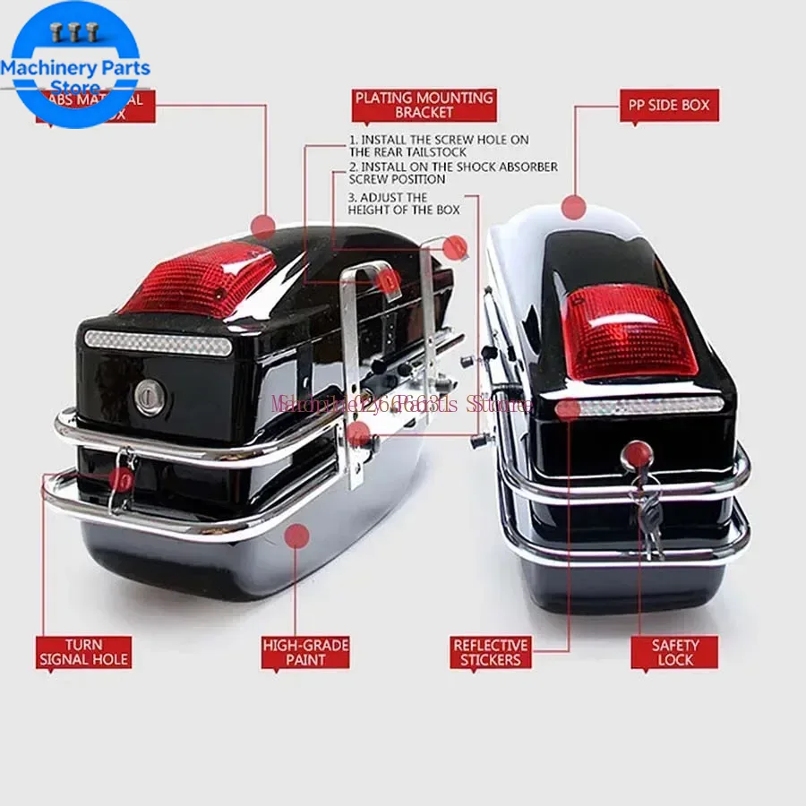 Motorcycle Gear Warehouse - Caixas Laterais para Motocicleta de 24L,