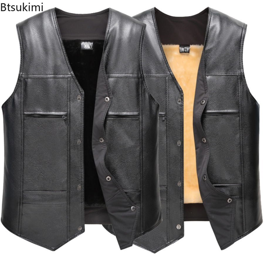 Motorcycle Gear Vest - Outono inverno novo colete de couro