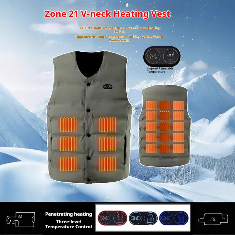 Motorcycle Gear Vest - Inverno novo estilo 21 zona colete