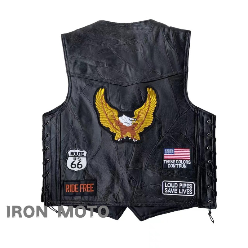 NOVO Colete Masculino de Couro - Motorcycle Gear Vest avaliação e preço