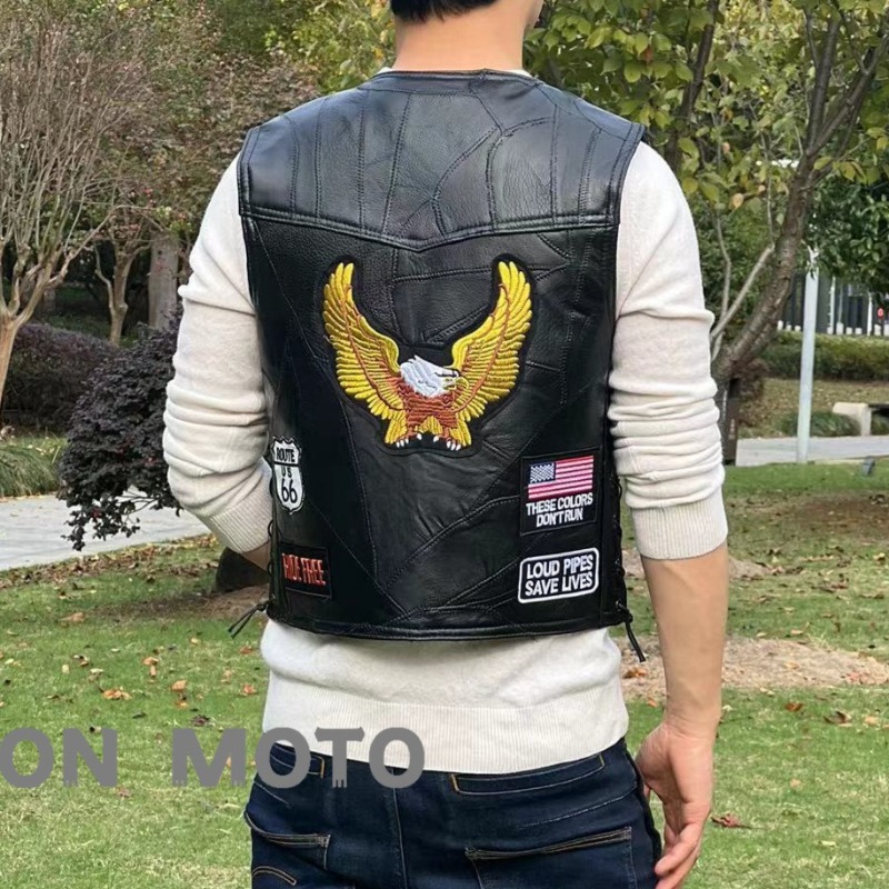 NOVO Colete Masculino de Couro - Motorcycle Gear Vest avaliação e preço