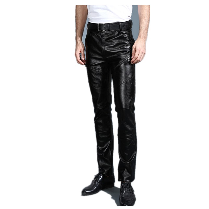 Calças de couro genuíno dos ho - Motorcycle Gear Mens avaliação e preço
