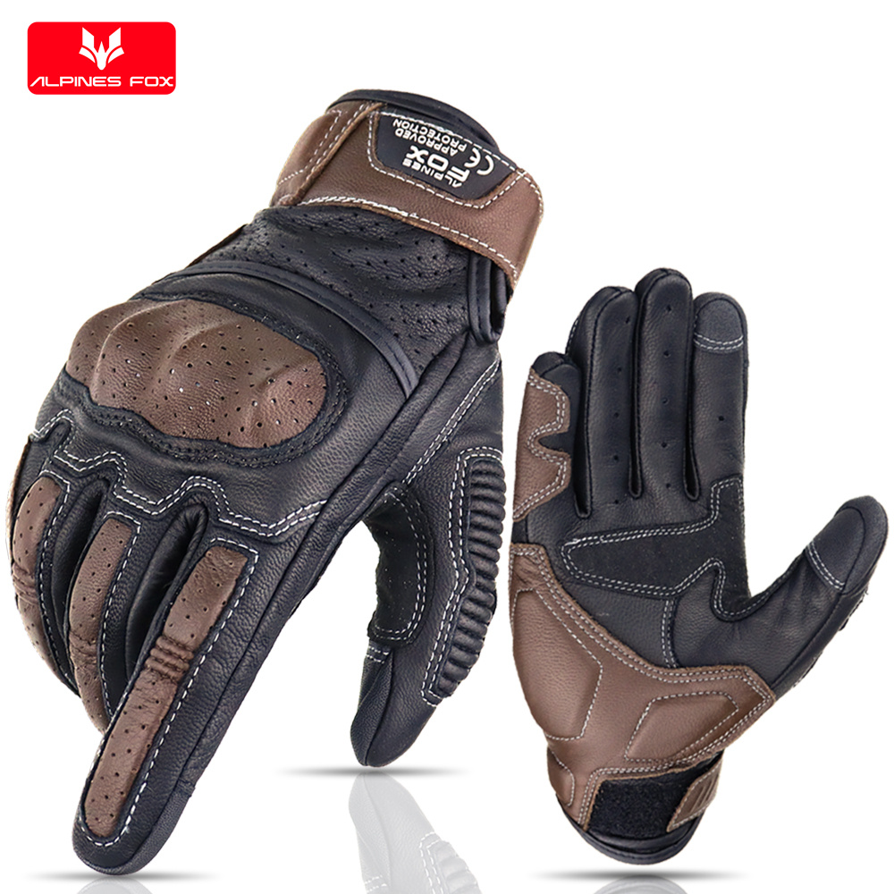 Luvas de Couro Genuíno Vintage - Motorcycle Gear Fox avaliação e preço