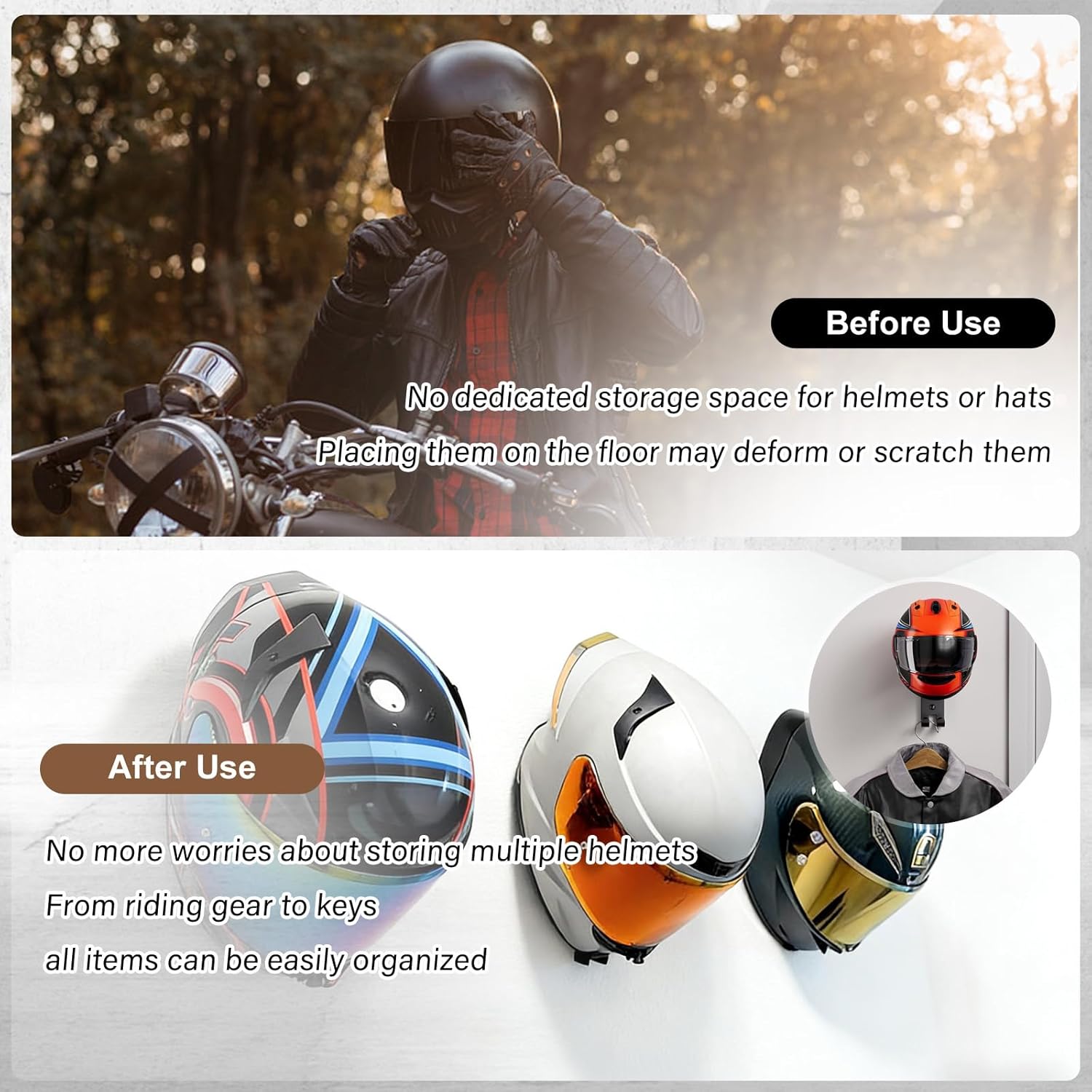 Suporte de Capacete para Motoc - Motorcycle Gear Hanger avaliação e preço